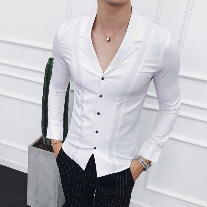 Camisa de Vestir Sport Fino Moderno Poliéster para Hombre Marco Stefano Romano®