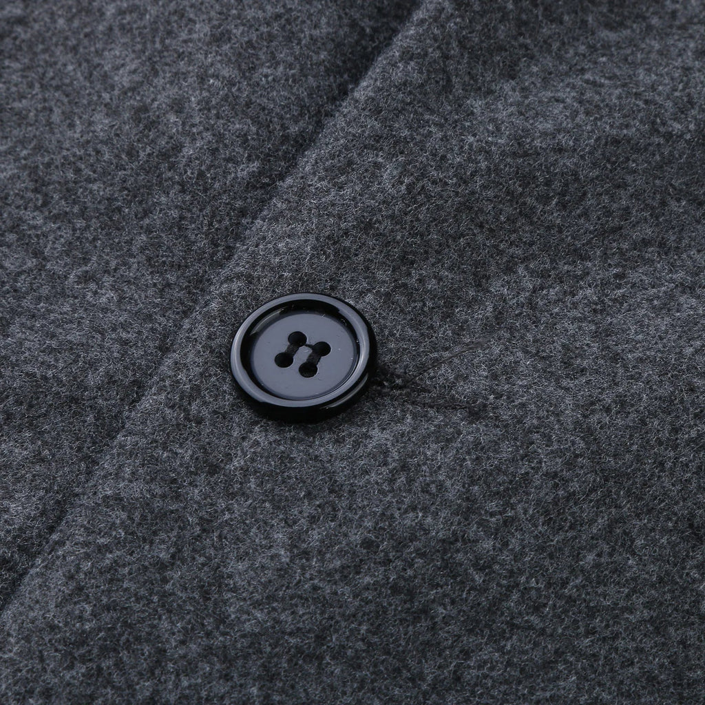 Abrigo de Lana de Diseñador Cuello Polo Slim Fit para Hombre Alessandro Stefano Romano®