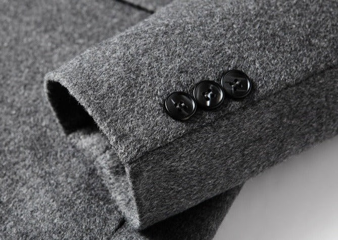 Abrigo de Lana de Diseñador Cuello Polo Slim Fit para Hombre Marco Stefano Romano®