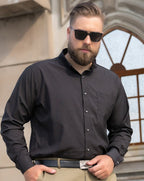 Camisa de Vestir Manga Larga para Hombre Plus Size Stefano Romano®