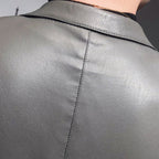 Blazer de Cuero Diseñador para Hombre Stefano Romano®