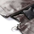 Chamarra de Cuero Slim Fit para Hombre Stefano Romano®