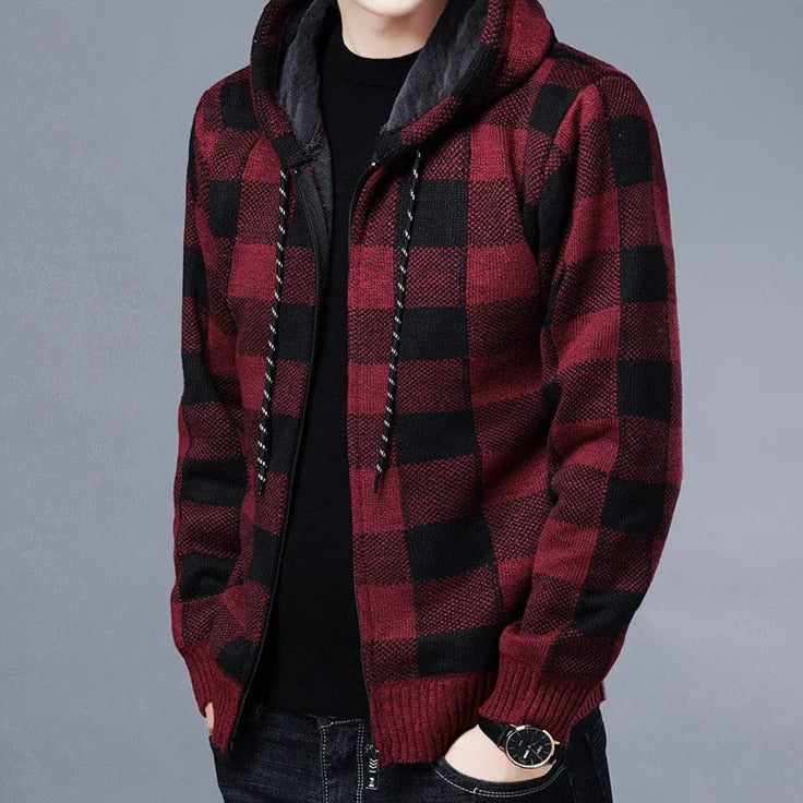 Sudadera a Cuadros con Capucha para Hombre Alessandro Stefano Romano®