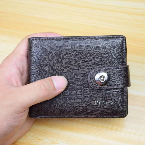 Cartera de Cuero con Botón para Hombre Stefano Romano®