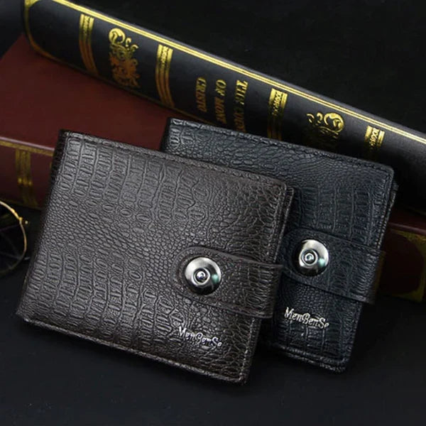 Cartera de Cuero con Botón para Hombre Stefano Romano®