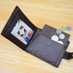 Cartera de Cuero con Botón para Hombre Stefano Romano®