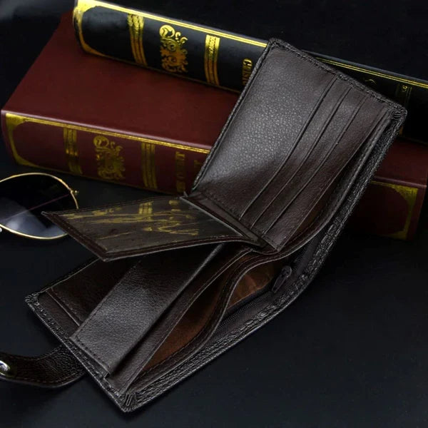 Cartera de Cuero con Botón para Hombre Stefano Romano®