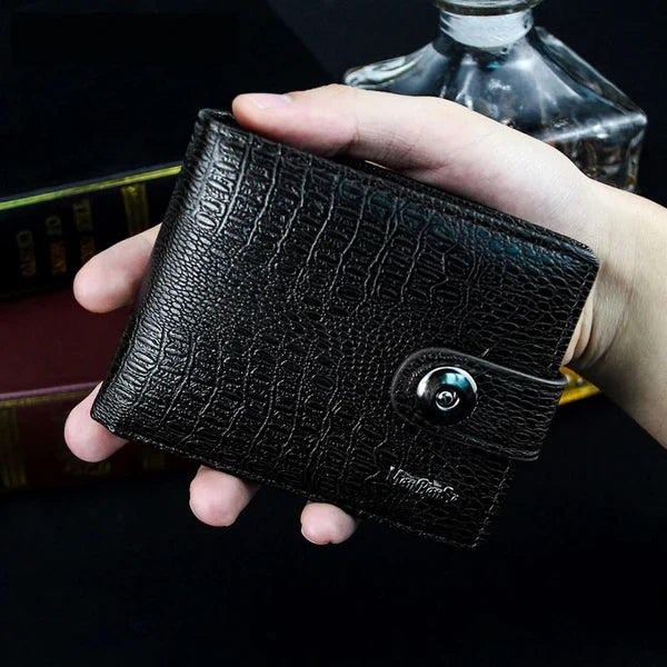 Cartera de Cuero con Botón para Hombre Stefano Romano®