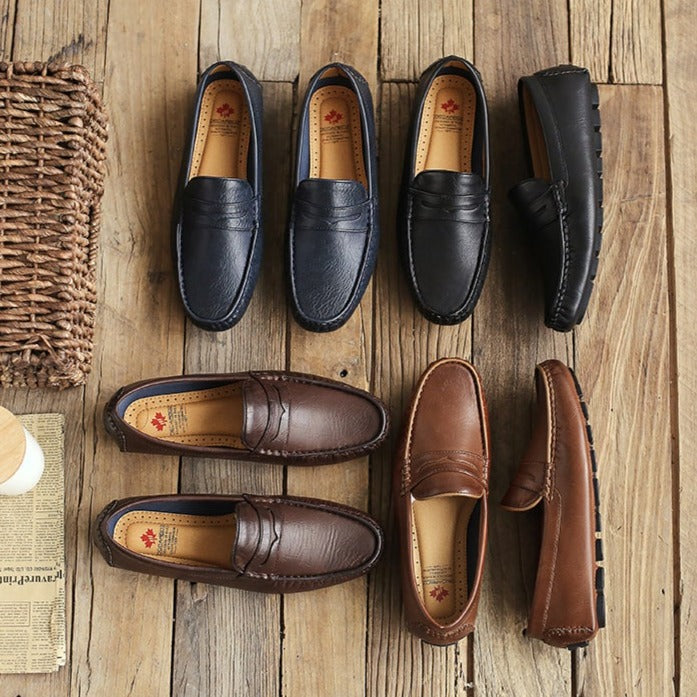 Mocasín de Cuero Genuino Antiderrapante para Hombre Stefano Romano®
