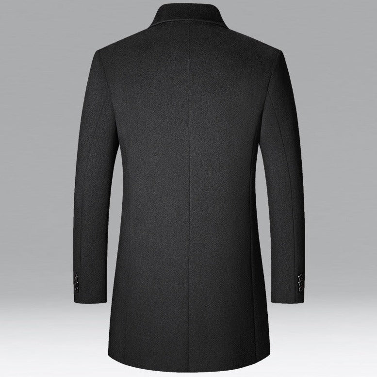 Abrigo de Lana de Diseñador Cuello Polo Slim Fit para Hombre Marco Stefano Romano®