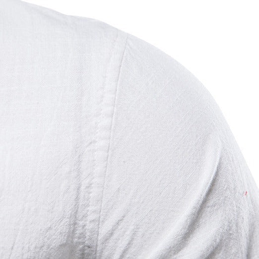 Camisa de Lino Cuello Polo Manga Larga para Hombre Marco Stefano Romano®