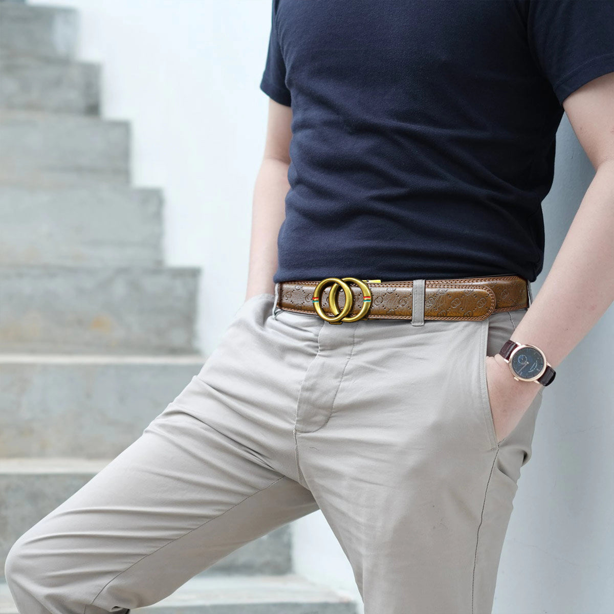 Cinturón de Cuero para Hombre Fashionis Stefano Romano®