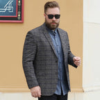 Blazer Plus Size a Cuadros de Diseñador para Hombre Stefano Romano®