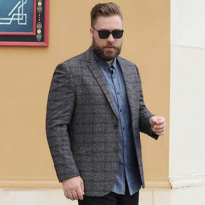 Blazer Plus Size a Cuadros de Diseñador para Hombre Stefano Romano®