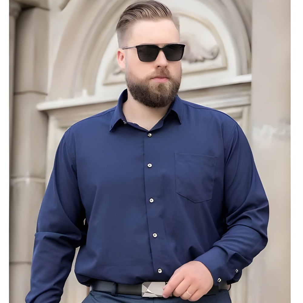 Camisa de Vestir Manga Larga para Hombre Plus Size Stefano Romano®