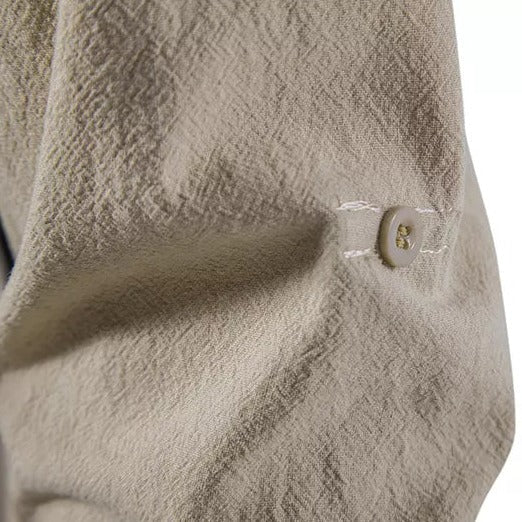 Camisa de Lino Cuello Mao Manga Larga para Hombre Matteo Stefano Romano®