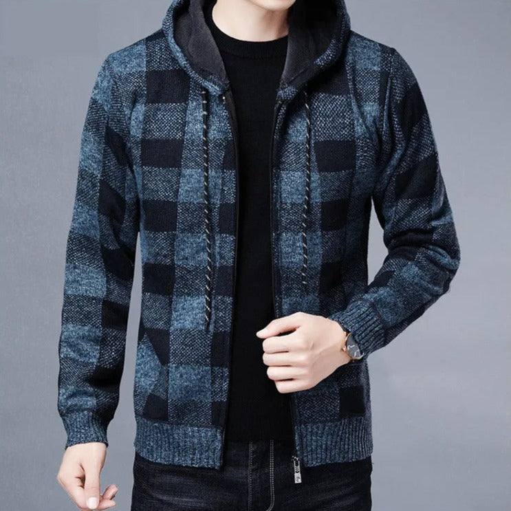 Sudadera a Cuadros con Capucha para Hombre Alessandro Stefano Romano®