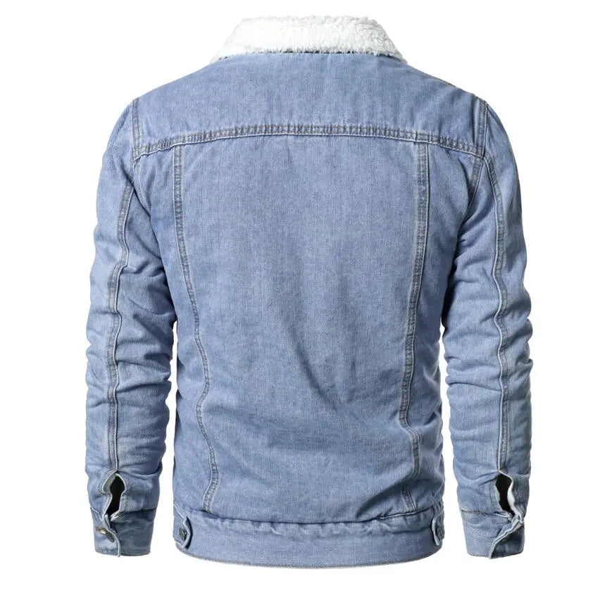 Chamarra de Mezclilla con Forro de Lana Cuello Polo para Hombre Marco Stefano Romano®