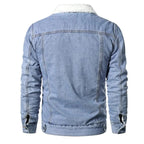 Chamarra de Mezclilla con Forro de Lana Cuello Polo para Hombre Marco Stefano Romano®