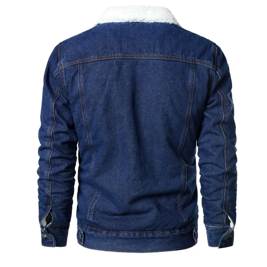 Chamarra de Mezclilla con Forro de Lana Cuello Polo para Hombre Marco Stefano Romano®