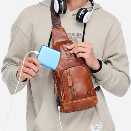 Bolsa Bag de Cuero Genuino para Hombre Stefano Romano®