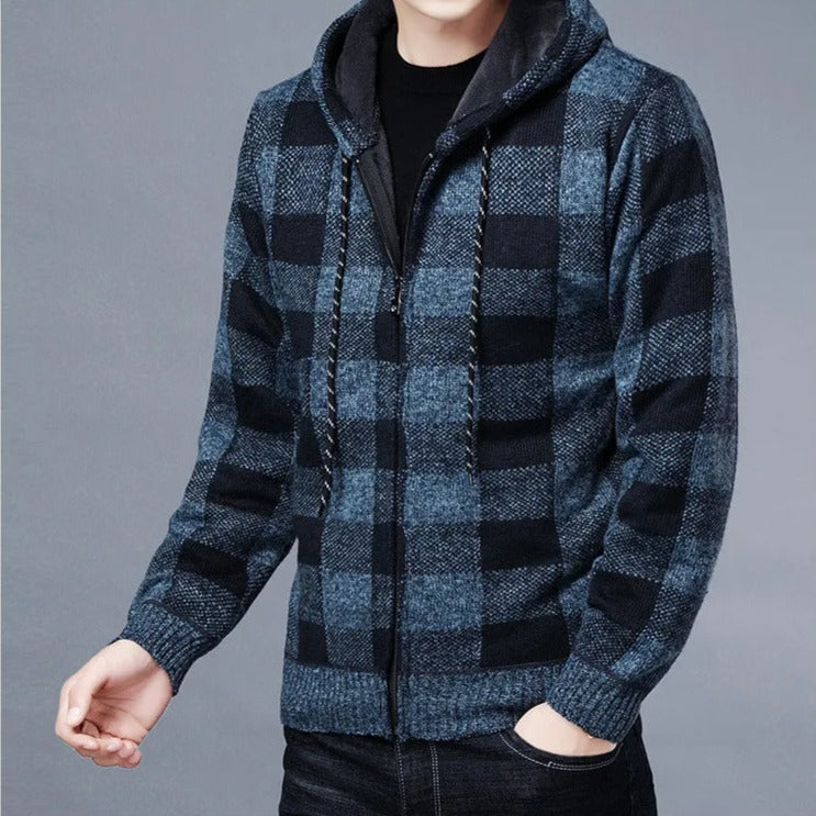 Sudadera a Cuadros con Capucha para Hombre Alessandro Stefano Romano®