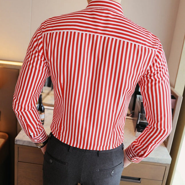 Camisa de Vestir Sport Fino Moderno Poliéster para Hombre Alessandro Stefano Romano®