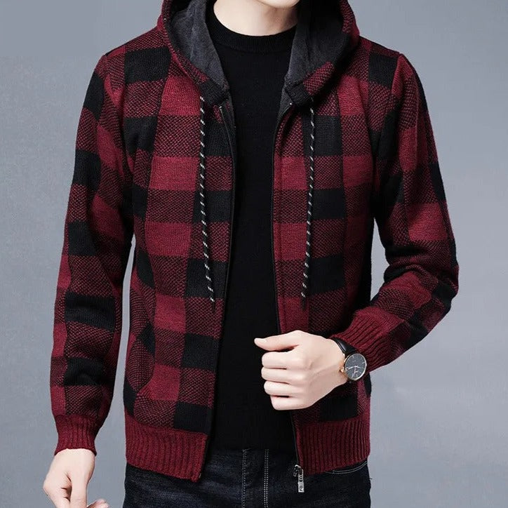 Sudadera a Cuadros con Capucha para Hombre Alessandro Stefano Romano®
