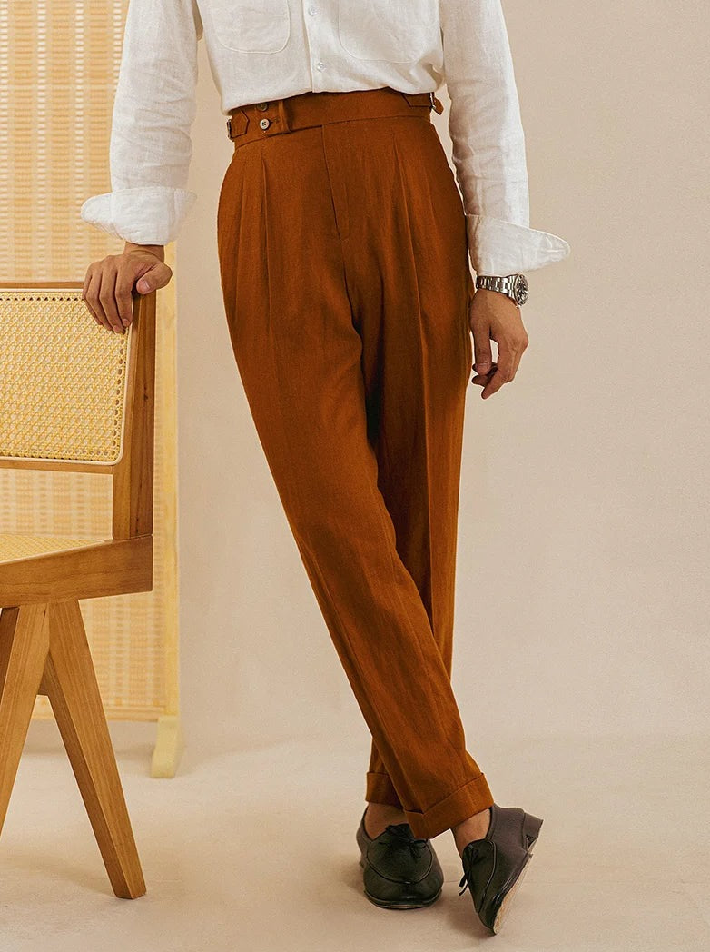 Pantalón de Vestir de Lino para Hombre Stefano Romano®