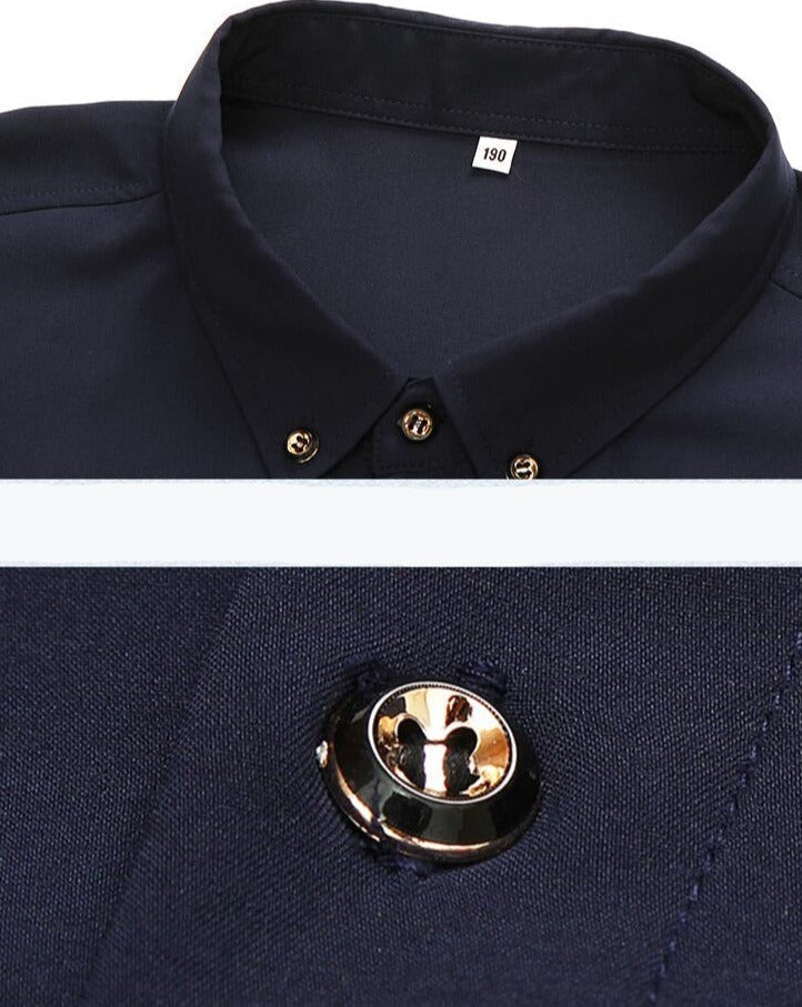 Camisa de Vestir Manga Larga para Hombre Plus Size Stefano Romano®