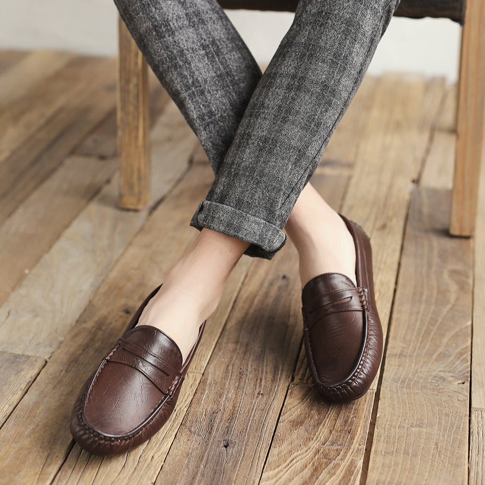 Mocasín de Cuero Genuino Antiderrapante para Hombre Stefano Romano®