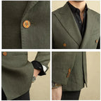 Blazer de Lino Cruzado para Hombre Stefano Romano®