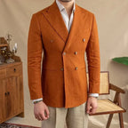 Blazer de Lino Cruzado para Hombre Stefano Romano®